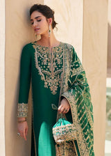 KANWAL MALIK KOREAN SILK UNSTITCHED EMB SUIT LAIRA