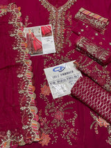 MARIA.B CHIFFON UNSTITCHED EMB SUIT