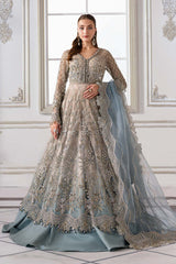 Piece Unstitched Embroidered Net Suit | BD-3002 coffe to aqua