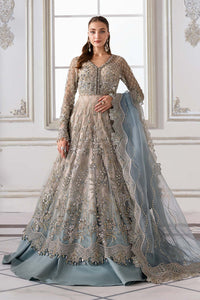 Piece Unstitched Embroidered Net Suit | BD-3002 coffe to aqua