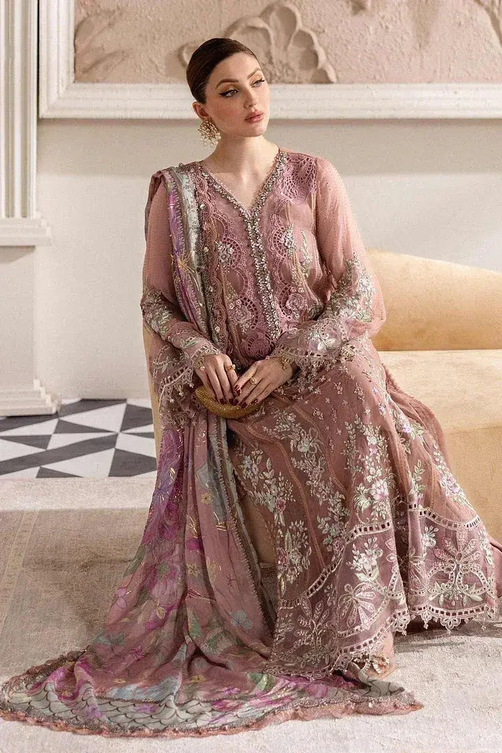 MARIA.B CHIFFON UNSTITCHED EMB D-5 SUIT