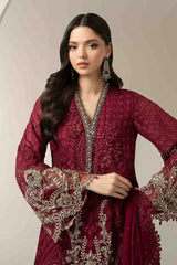 MARIA.B CHIFFON UNSTITCHED EMB SUIT 25-D3