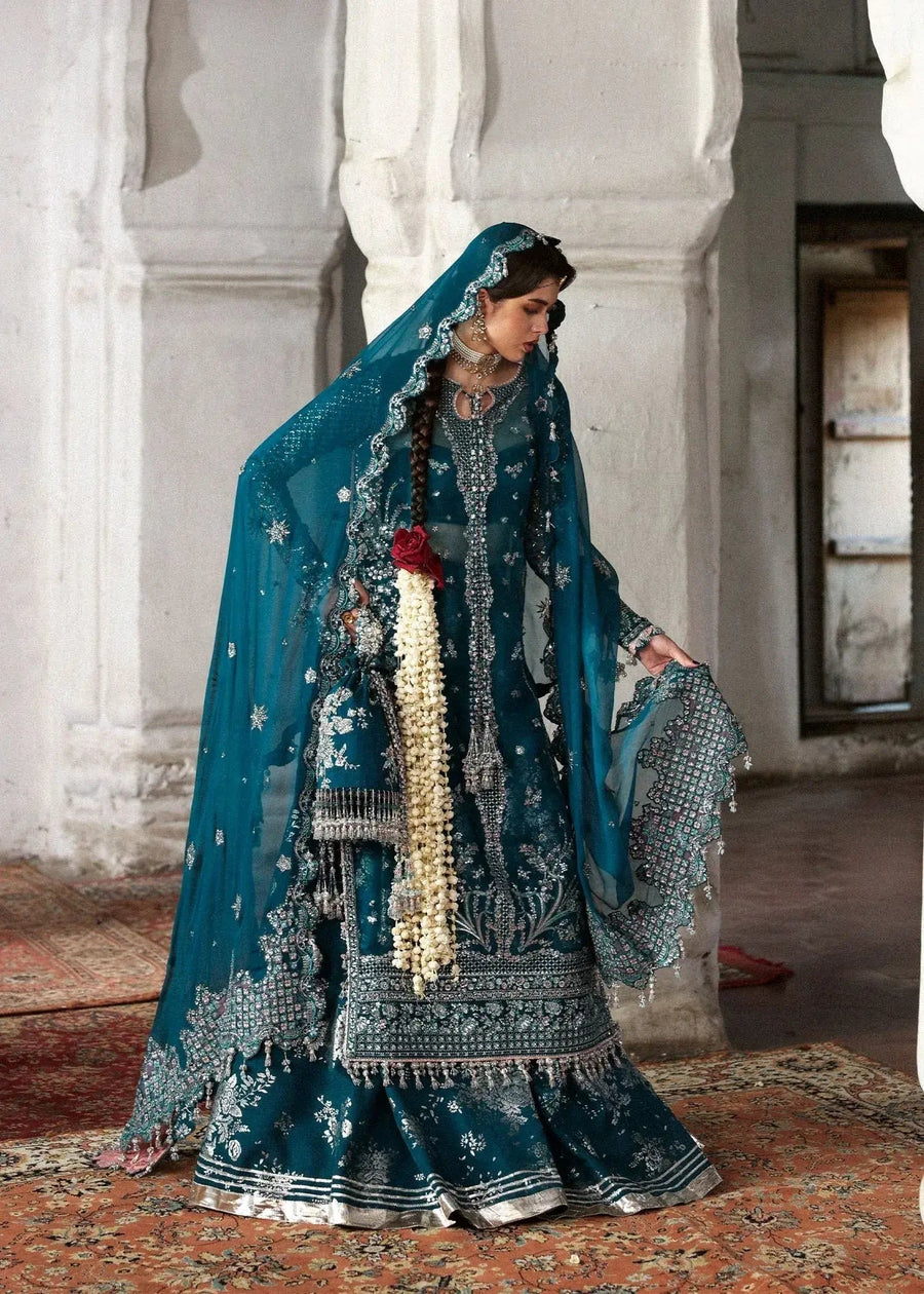 HUSSAIN REHAR ORGANZA UNSTITCHED EMB ZEBUNISA MAXI