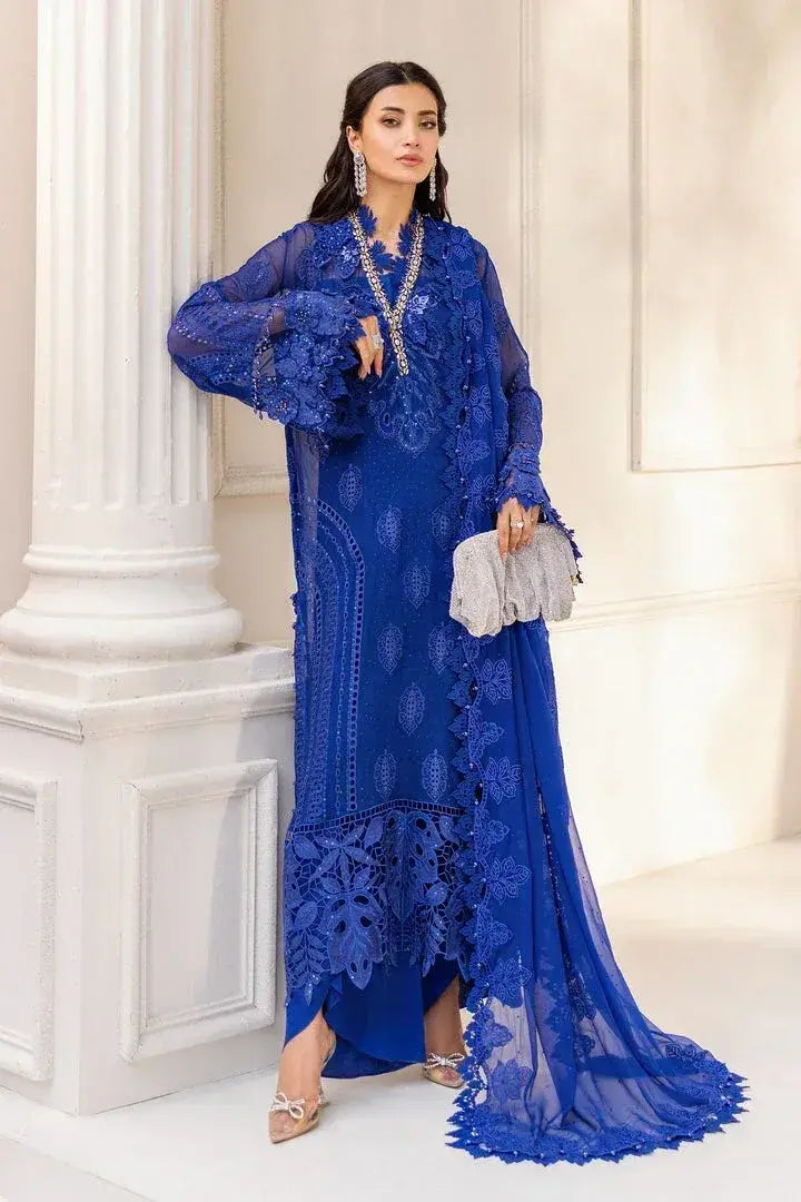 MARIA.B CHIFFON UNSTITCHED EMB D-3 SUIT