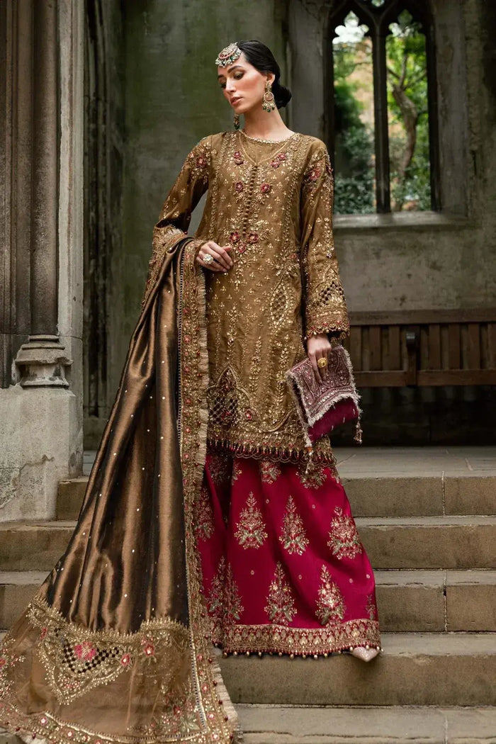 SOIRÉE RAW SILK UNSTITCHED EMB D-4 SUIT