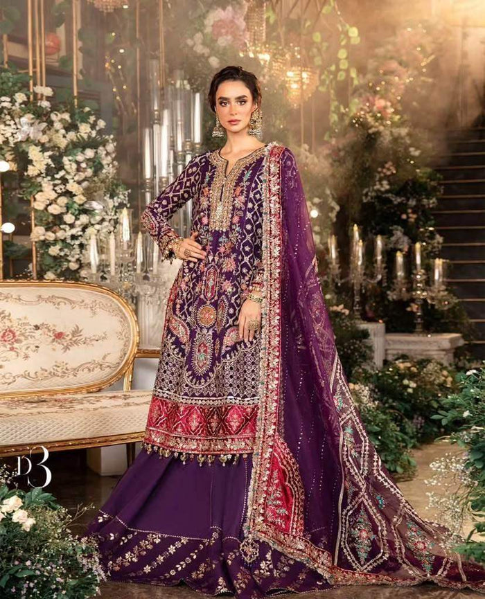 MARIA.B ORGANZA UNSTITCHED EMB MAXI