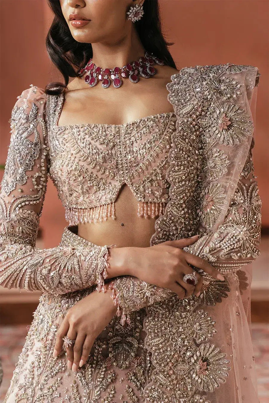 MARYAM HUSSAIN ORGANZA UNSTITCHED EMB CATHERINE SUIT