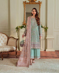 BAROQUE ZARI NET UNSTITCHED EMB SUIT