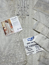 BAROQUE CHIFFON UNSTITCHED EMB SUIT