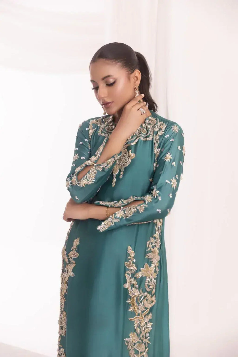 SEHRISH NADEEM SILK UNSTITCHED EMB EC010 SUIT
